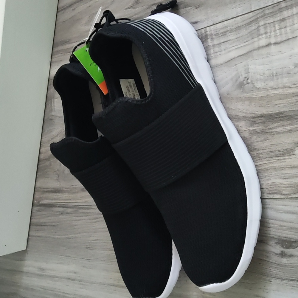 𝅺ATHLETIC Works Mens Black Athletic Slide On Running Shoes Size 11